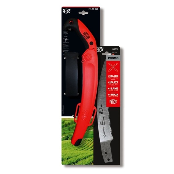 Pilka zahnutá s pouzdrem FELCO 640 + náhradní plátek 640/3 (dárkový set)
