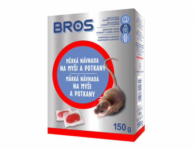 Levně BROS měkká návnada na myši a potkany 150g