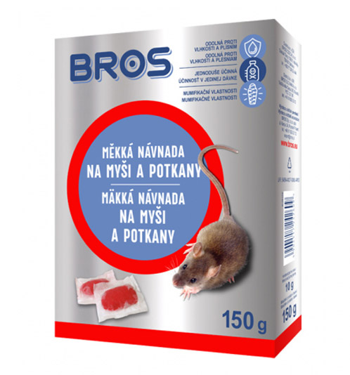 BROS Měkká návnada na myši a potkany 150 g
