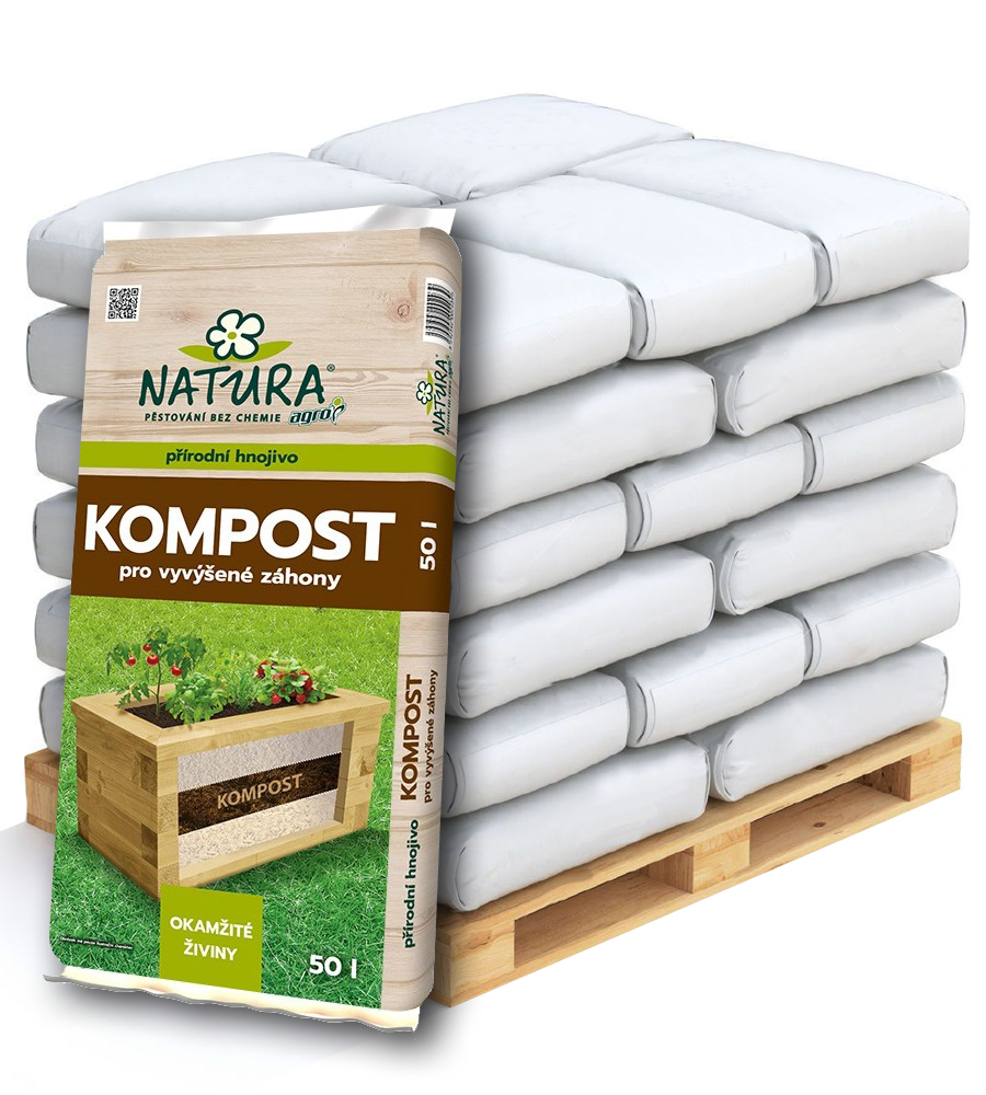 Levně AGRO CS NATURA Kompost pro vyvýšené záhony Paleta 51x 50 l