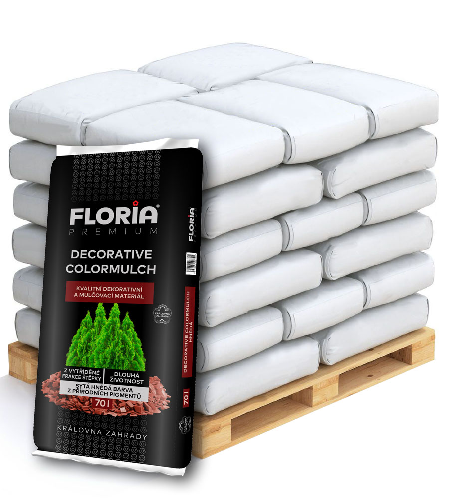 FLORIA PREMIUM Decorative ColorMulch hnědá Paleta 36x70 l