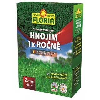 FLORIA Trávníkové hnojivo HNOJÍM 1x ROČNĚ 2,5 kg